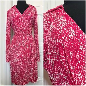 DVF DIANE VON FURSTENBERG HOT PINK SNAKE NEW JEANNE TWO WRAP DRESS ELLE WOODS 8